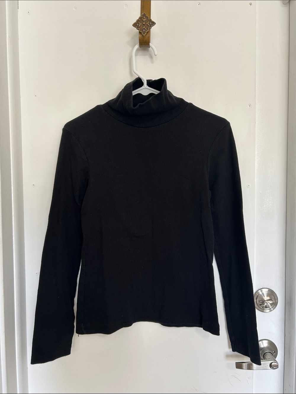 Cotton Ribbed Brave Soul Black Long-Sleeve Turtleneck Top